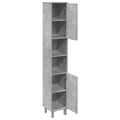 Badeværelsesskab Beton Grå 30x30x179 cm Træ Materiale