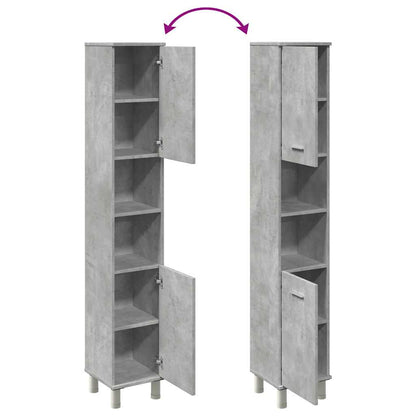 Badeværelsesskab Beton Grå 30x30x179 cm Træ Materiale