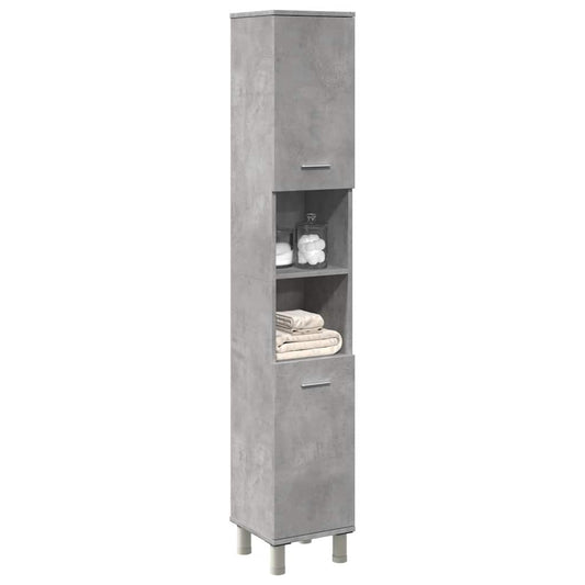 Badeværelsesskab Beton Grå 30x30x179 cm Træ Materiale
