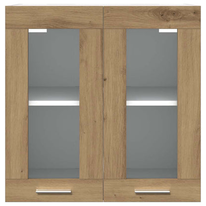 Küchen-Wandschrank Lyon mit Glastüren Artisan-Eiche 60x31x60 cm