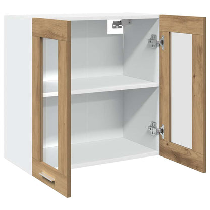 Küchen-Wandschrank Lyon mit Glastüren Artisan-Eiche 60x31x60 cm