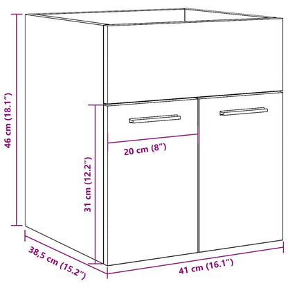 Håndvaskskab Artisan eg 41x38,5x46 træmateriale
