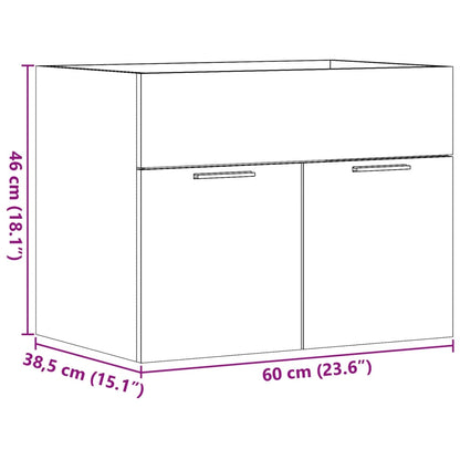 Håndvask underskab betongrå 60x38,5x46 cm træmateriale