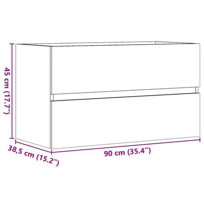 Håndvask underskab betongrå 90x38,5x45 cm træmateriale