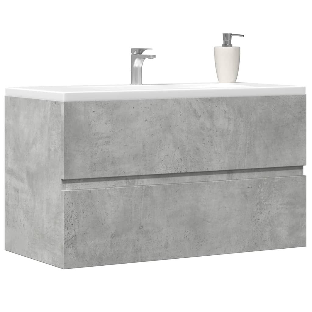 Håndvask underskab betongrå 90x38,5x45 cm træmateriale