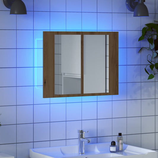 LED-Spiegelschrank Artisan-Eiche 60x12x45 cm Holzwerkstoff