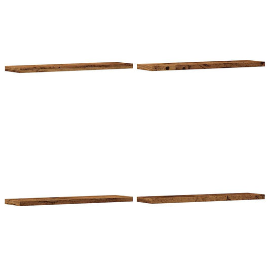 Wandregale 4 Stk. Altholz-Optik 40x20x1,5 cm Holzwerkstoff