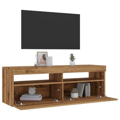TV-Schrank mit LED Artisan-Eiche 120x35x40 cm Holzwerkstoff