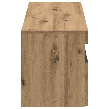 TV-skabe med LED-lys 2 stk Artisan egetræ materiale