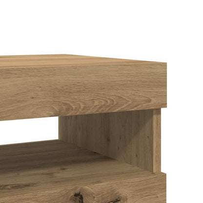 TV-skabe med LED-lys 2 stk Artisan egetræ materiale
