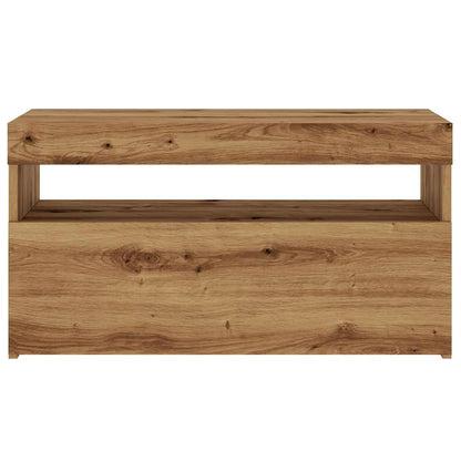 TV-skabe med LED-lys 2 stk Artisan egetræ materiale