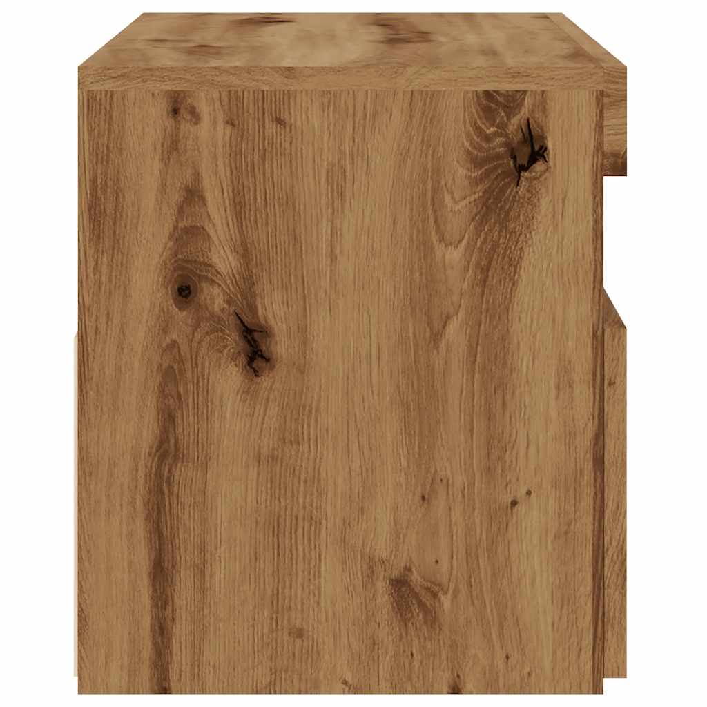 TV-skabe med LED-lys 2 stk Artisan egetræ materiale