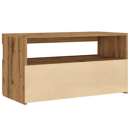 TV-skabe med LED-lys 2 stk Artisan egetræ materiale