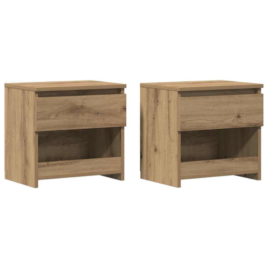 Nachttische 2 Stk. Artisan-Eiche 40x30x39 cm Holzwerkstoff