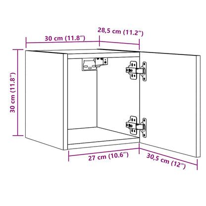 TV vægskab gammelt træ look 30,5x30x30 cm