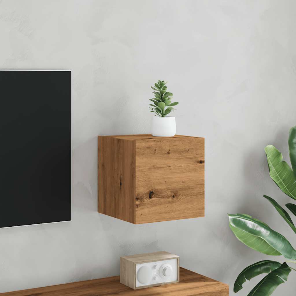 TV vægskab Håndværks eg 30,5x30x30 cm