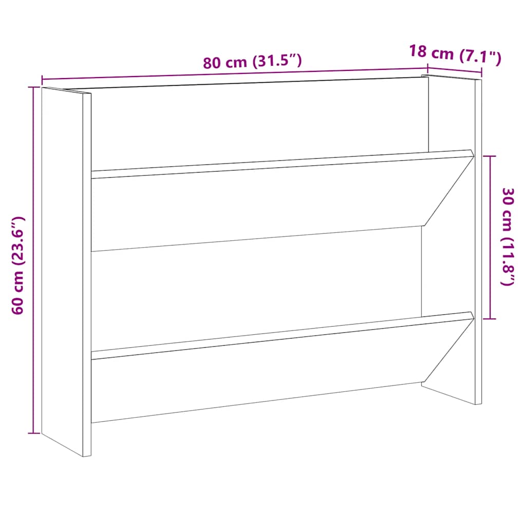 Wand-Schuhregal Altholz-Optik 80x18x60 cm Holzwerkstoff