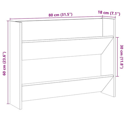 Wand-Schuhregal Altholz-Optik 80x18x60 cm Holzwerkstoff
