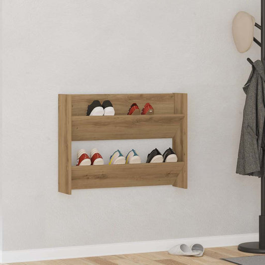 Wand-Schuhregal Artisan-Eiche 80x18x60 cm Holzwerkstoff