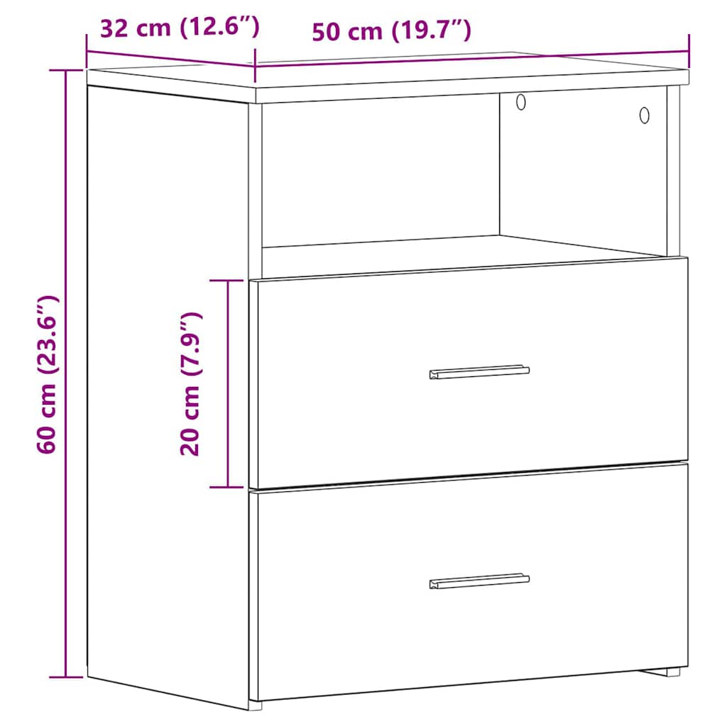 Nachttisch Altholz-Optik 50x32x60 cm Holzwerkstoff