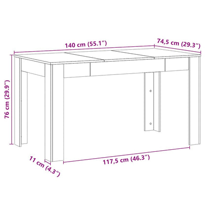 Esstisch Artisan-Eiche 140x74,5x76 cm Holzwerkstoff