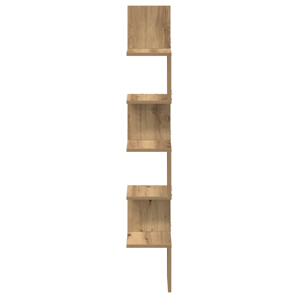 Wand-Eckregal Artisan-Eiche 20x20x127,5 cm Holzwerkstoff