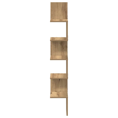 Wand-Eckregal Artisan-Eiche 20x20x127,5 cm Holzwerkstoff