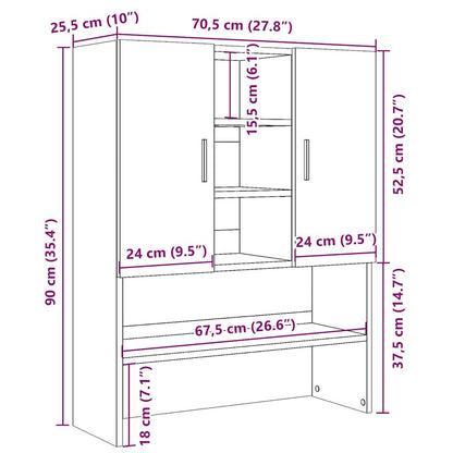 Waschmaschinenschrank Artisan-Eiche 70,5x25,5x90 cm