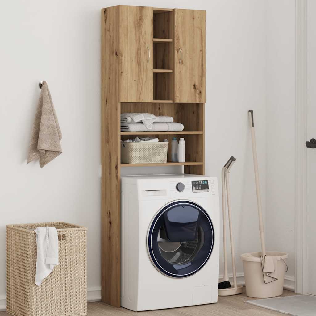 Waschmaschinenschrank Artisan-Eiche 64x25,5x190 cm