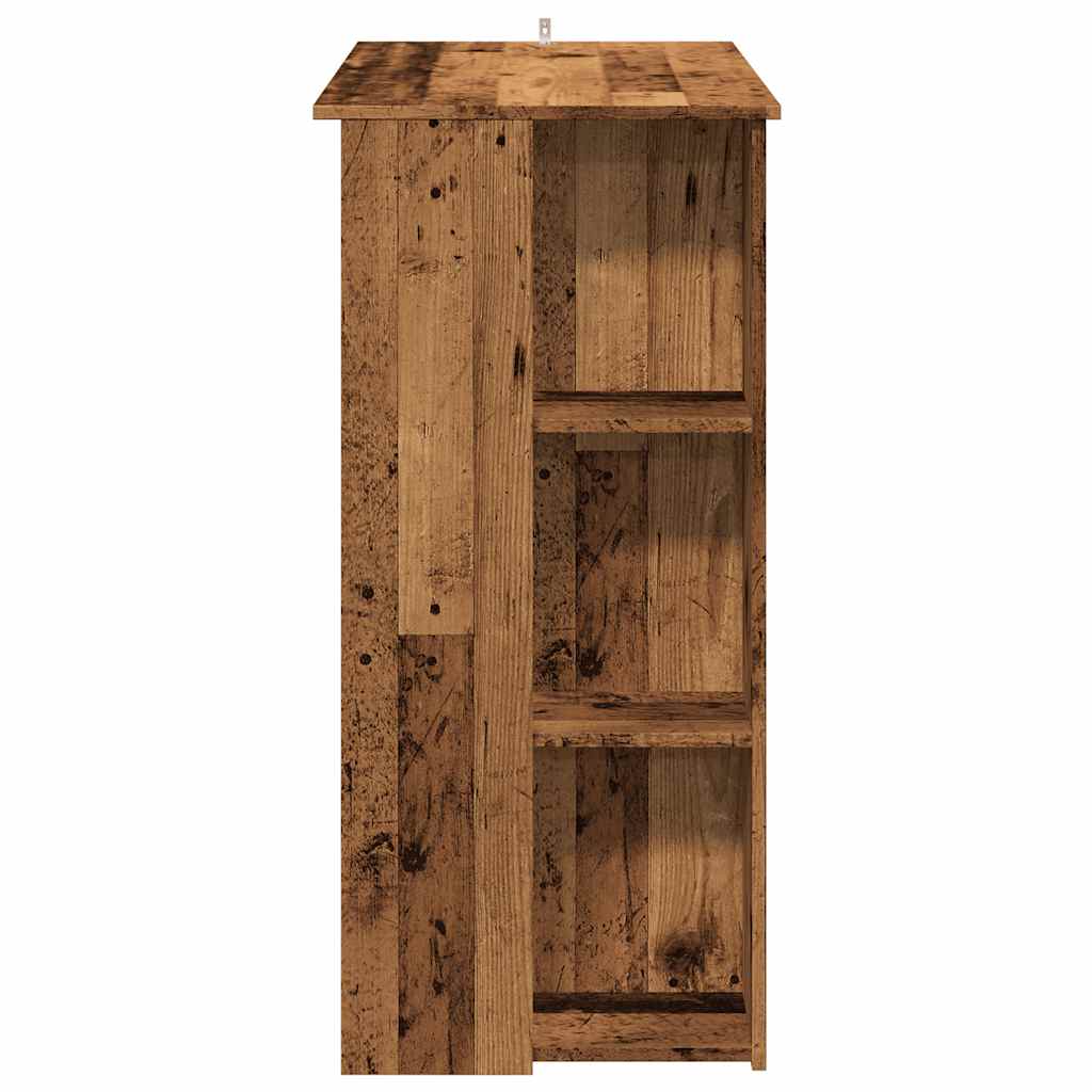 Barbord med hylde gammelt trælook 102x50x103,5 cm træmateriale