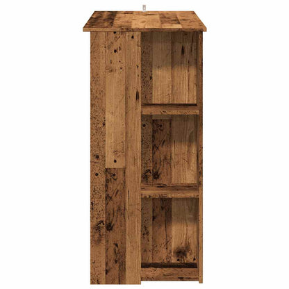 Barbord med hylde gammelt trælook 102x50x103,5 cm træmateriale