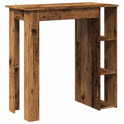 Barbord med hylde gammelt trælook 102x50x103,5 cm træmateriale