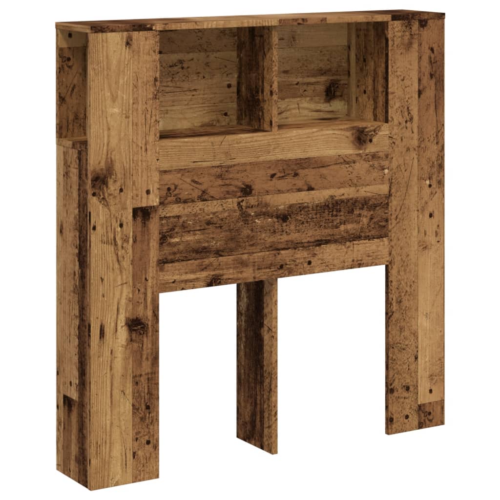 Kopfteil mit Ablagen Altholz-Optik 100x18,5x102,5cm Holzwerkstoff