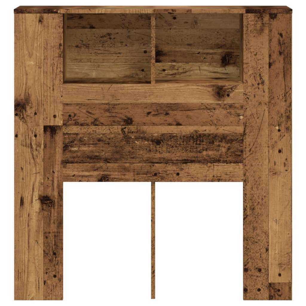 Kopfteil mit Ablagen Altholz-Optik 100x18,5x102,5cm Holzwerkstoff