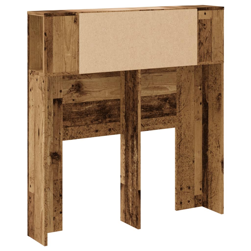 Kopfteil mit Ablagen Altholz-Optik 100x18,5x102,5cm Holzwerkstoff