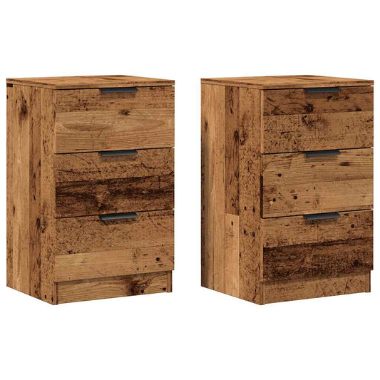 Nachttische 2 Stk. Altholz-Optik 40x36x65 cm Holzwerkstoff