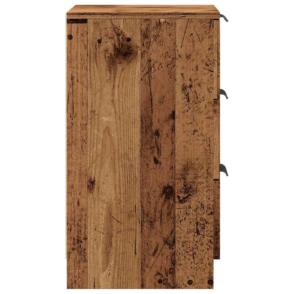 Nachttische 2 Stk. Altholz-Optik 40x36x65 cm Holzwerkstoff