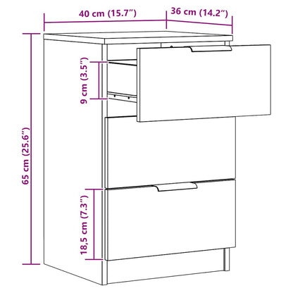 Nachttische 2 Stk. Artisan-Eiche 40x36x65 cm Holzwerkstoff