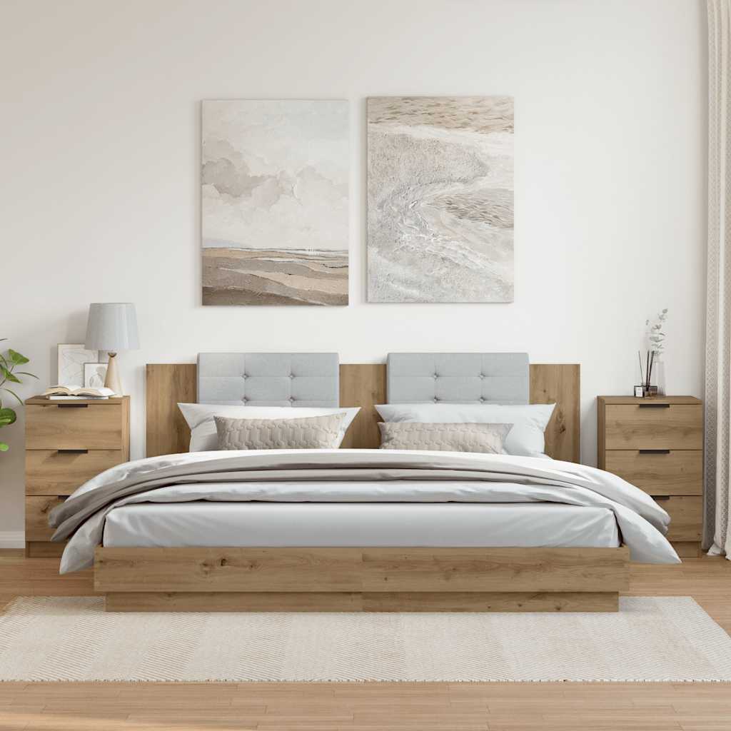 Nachttische 2 Stk. Artisan-Eiche 40x36x65 cm Holzwerkstoff