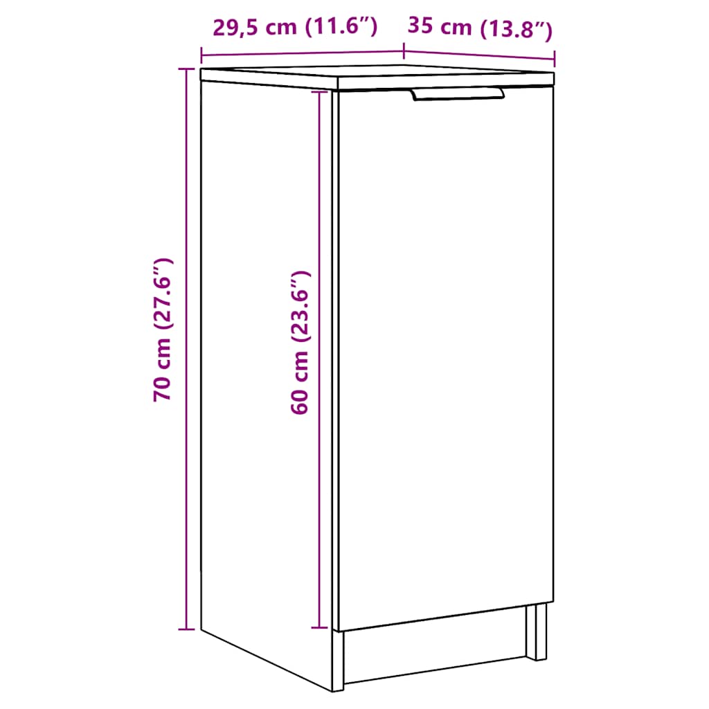Schuhschrank Artisan-Eiche 29,5x35x70 cm Holzwerkstoff