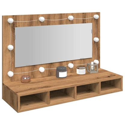 Spiegelschrank mit LED Artisan-Eiche 90 x 31,5 x 62 cm