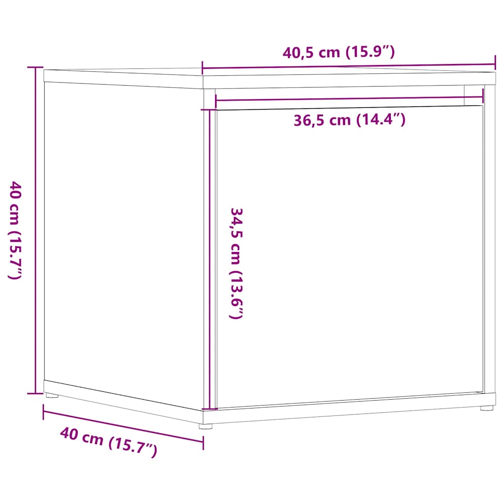 Skuffekasse gammelt træ 40,5x40x40 cm træmateriale