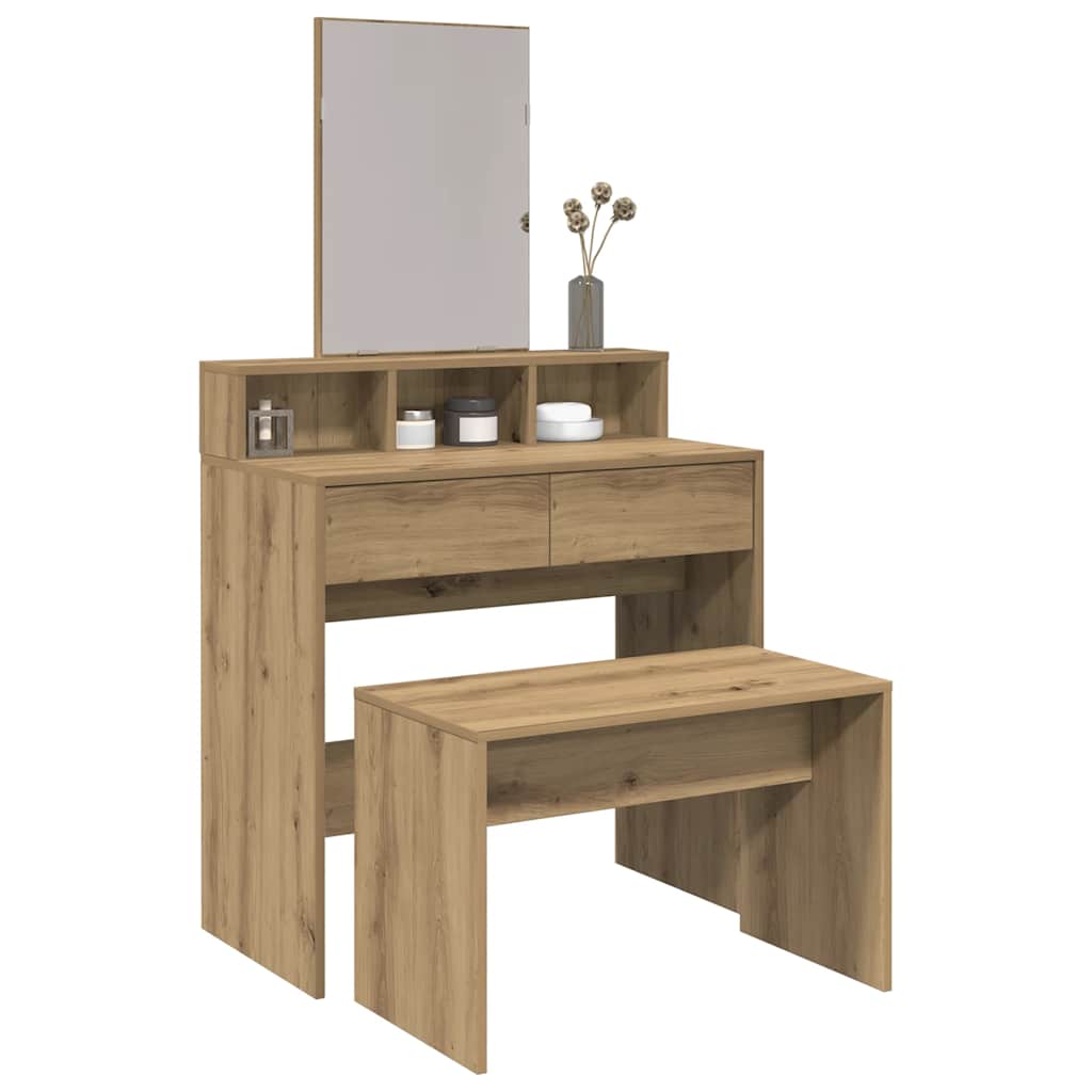Schminkhocker Artisan-Eiche 70x35x45 cm Holzwerkstoff