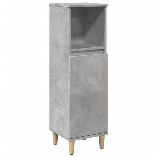 Badeværelsesskab Beton Grå 30x30x100 cm Træ Materiale