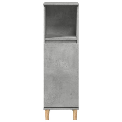 Badeværelsesskab Beton Grå 30x30x100 cm Træ Materiale