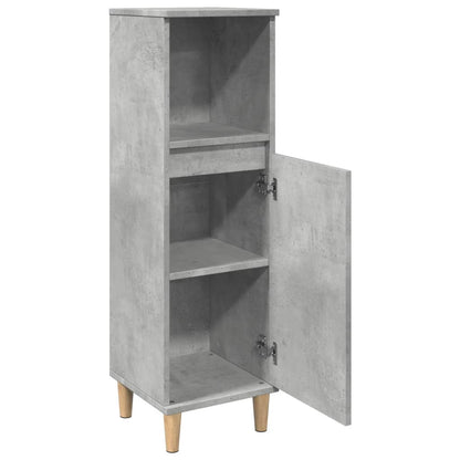 Badeværelsesskab Beton Grå 30x30x100 cm Træ Materiale