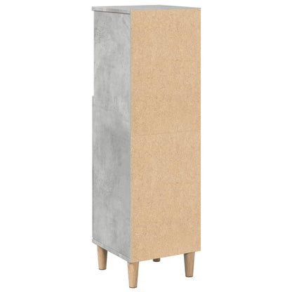 Badeværelsesskab Beton Grå 30x30x100 cm Træ Materiale