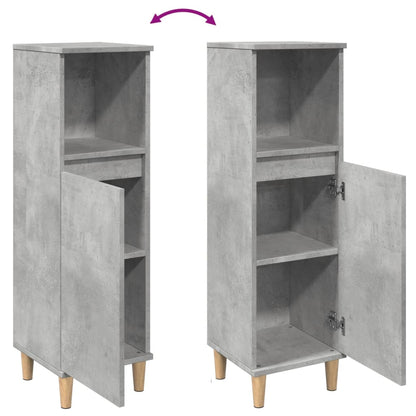 Badeværelsesskab Beton Grå 30x30x100 cm Træ Materiale