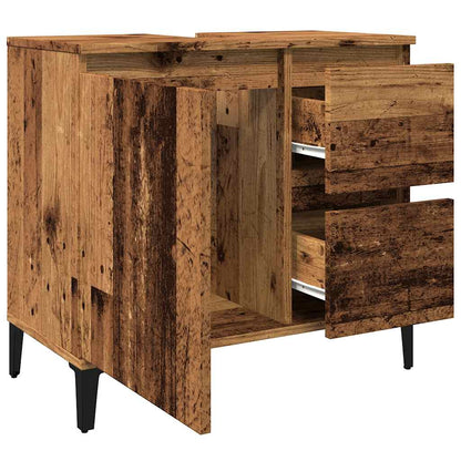Waschbeckenunterschrank Altholz-Optik 65x33x60 cm Holzwerkstoff