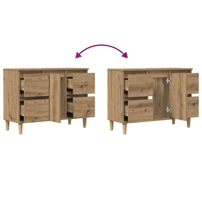 Waschbeckenunterschrank Artisan-Eiche 80x33x60 cm Holzwerkstoff